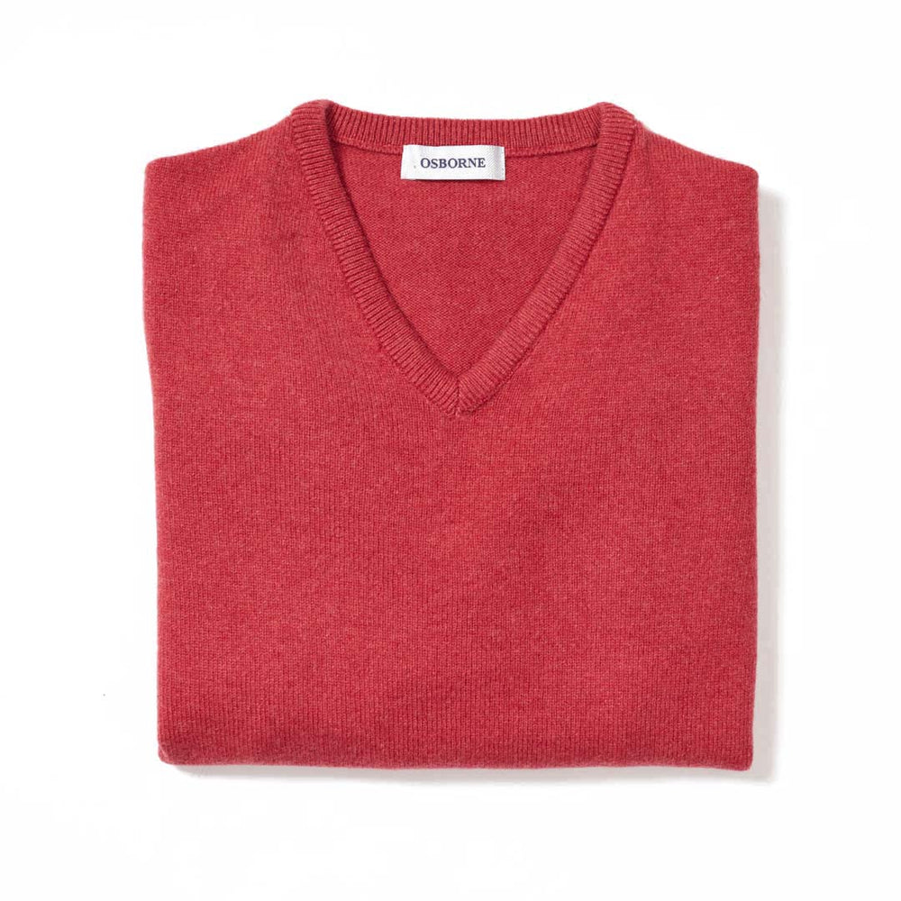Lana d'agnello collo a V donne - Rouge