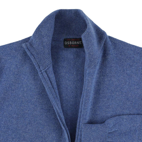 Lana d'agnello cardigan con zip - Jeans