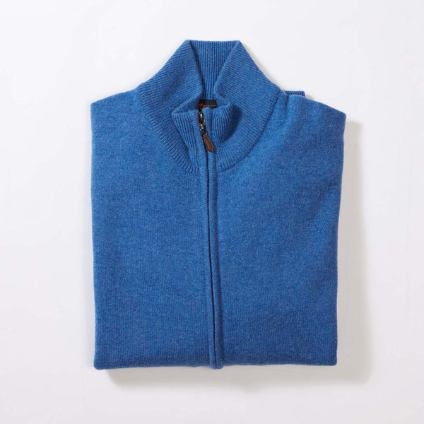 Lana d'agnello cardigan con zip - River