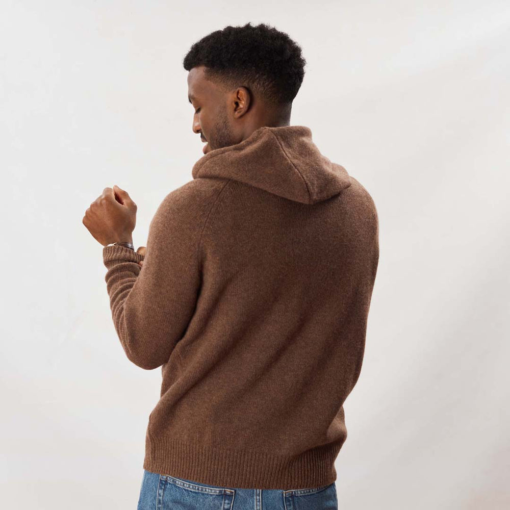 Lambswool hoodie - Tobacco