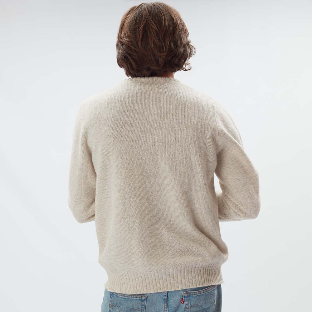Lambswool molted crew neck - Ecru clay