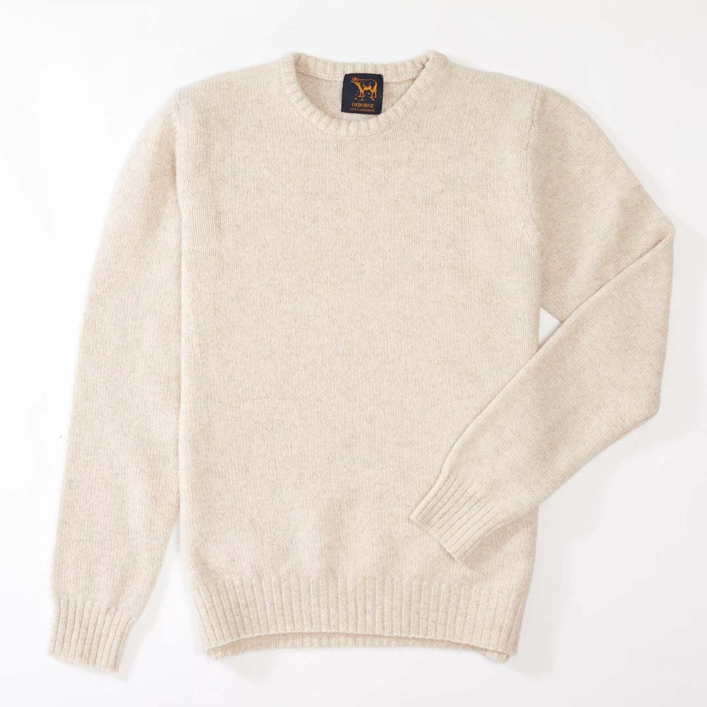 Lambswool molted crew neck - Ecru clay