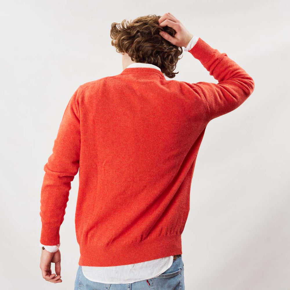 Lambswool V-neck - Inferno