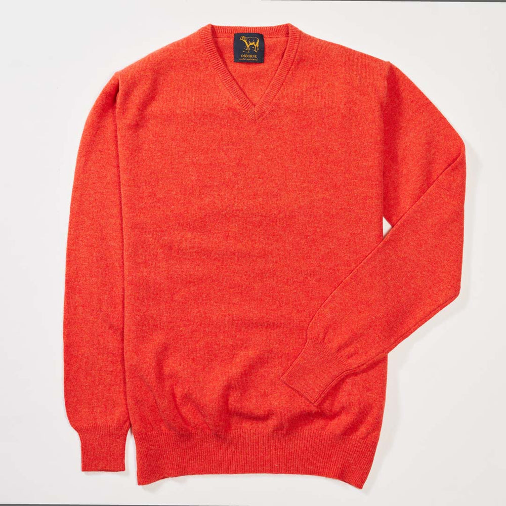 Lambswool V-neck - Inferno