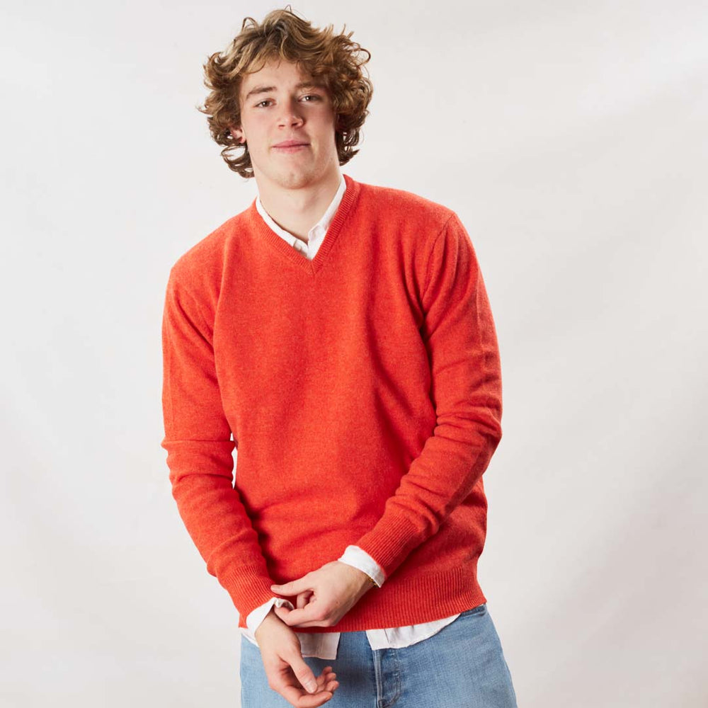 Lambswool V-neck - Inferno