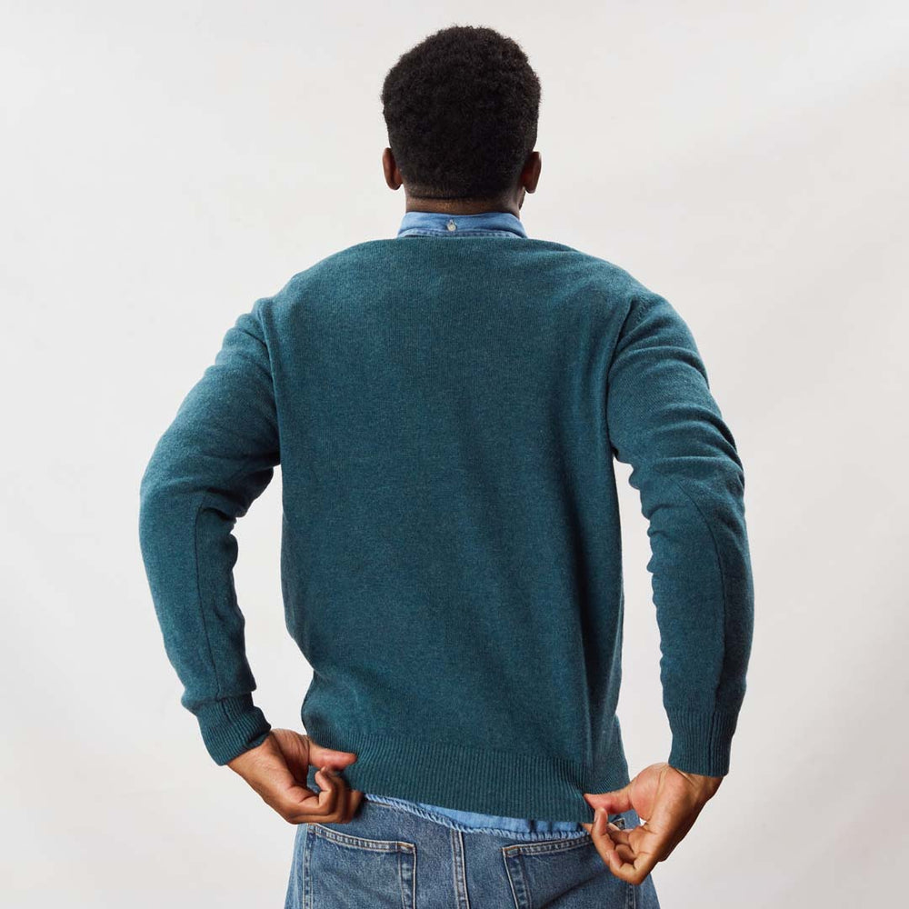 Lambswool V-neck - Mallard