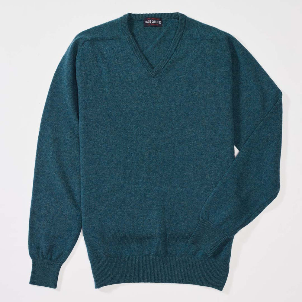 Lambswool V-neck - Mallard