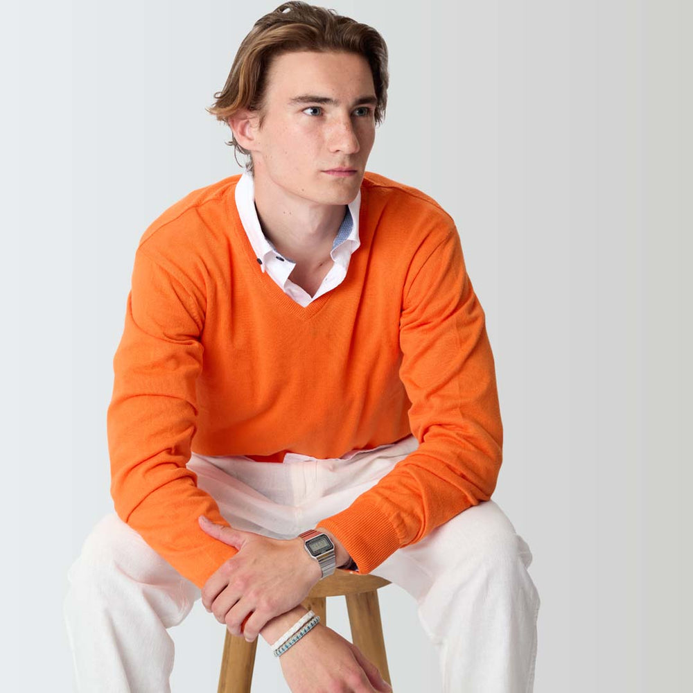 Cotton men V-neck