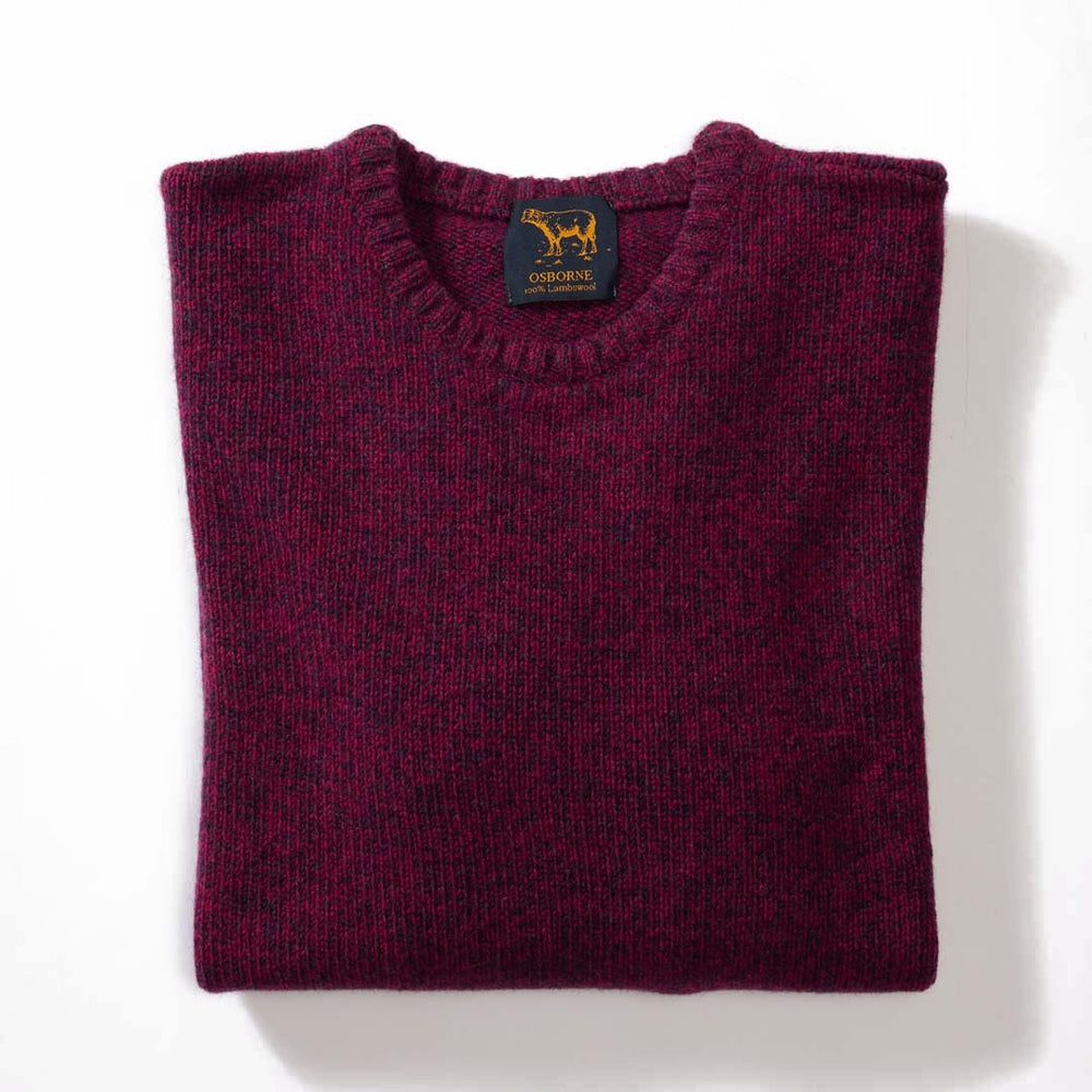 Lambswool molted crew neck - Elderberry Rosehip