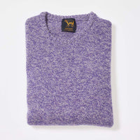 Lambswool molted crew neck - Heliotrope/Light Grey