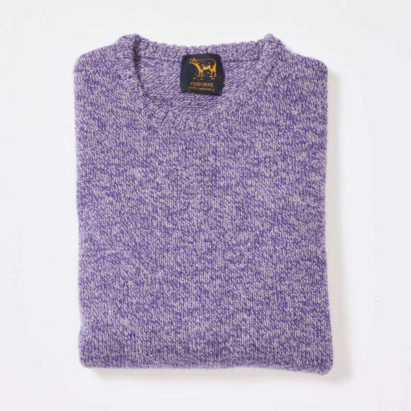 Lammwolle gemolkener Rundhalsausschnitt - Heliotrope/Light Grey