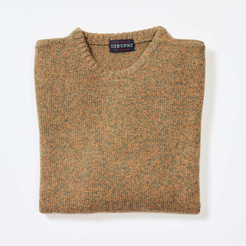 Lambswool molted crew neck - Oxide/Peacock