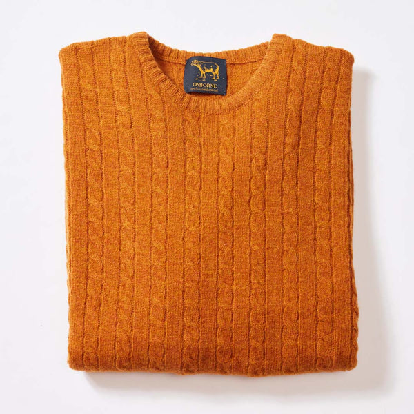 Lambswool small cable crew neck - Oxide