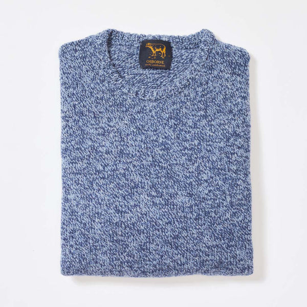 Lambswool molted crew neck - Glacier/Rhapsody