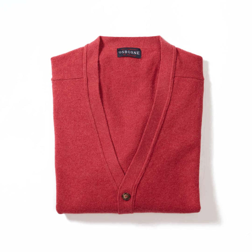 Lambswool butonned cardigan - Rouge 45
