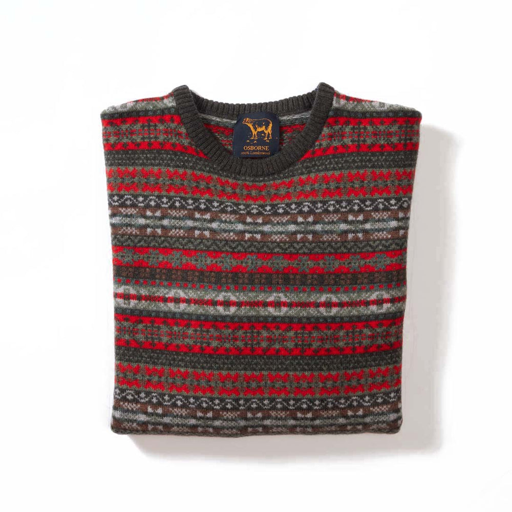 Lambswool Fair Isle crew neck - Col 7