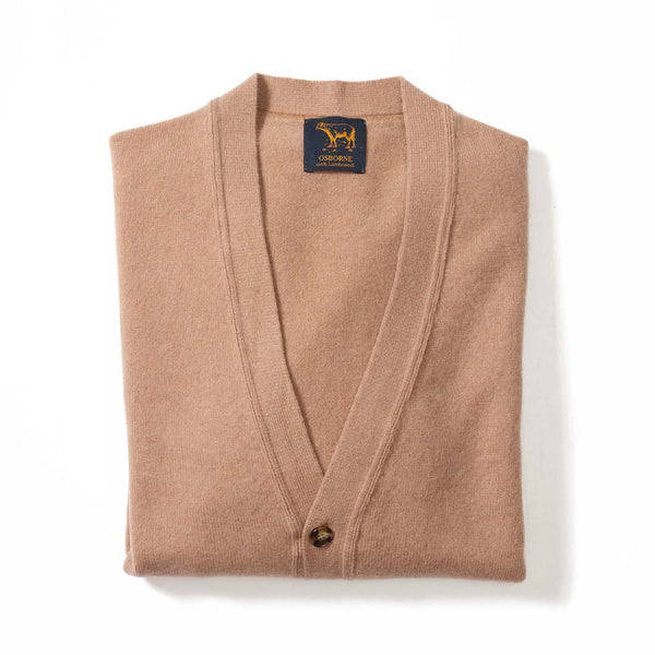 Lambswool butonned cardigan - Camel 27