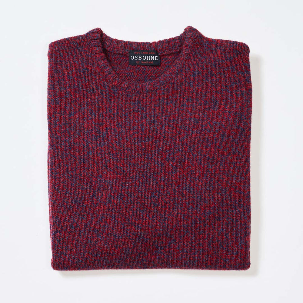 Lambswool molted crew neck - Rhapsody/Poppy Melange