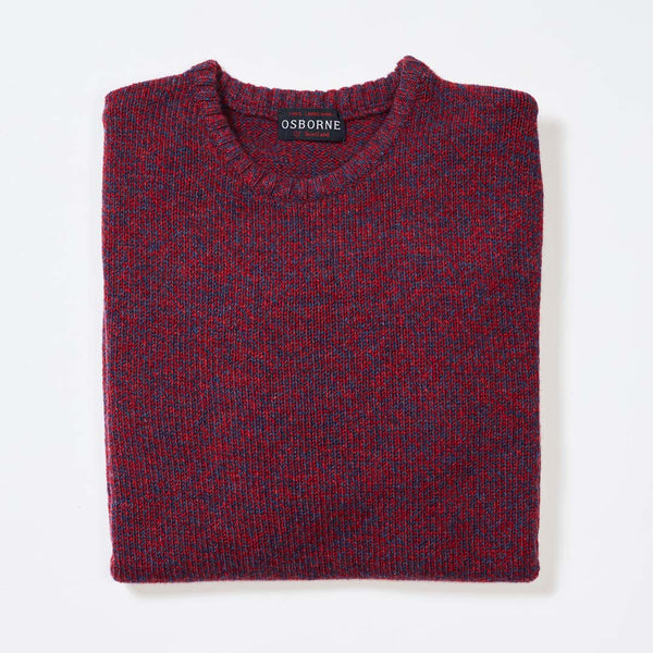 Lambswool molted crew neck - Rhapsody/Poppy Melange