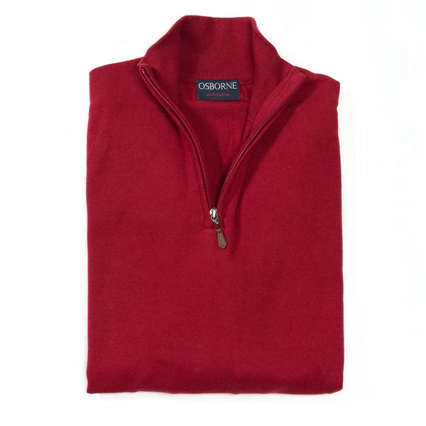 Cotton quarter zip - Bordeaux