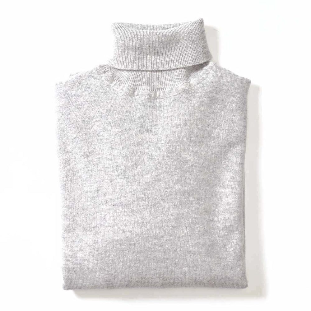 Lambswool roll neck - Pearl grey 5