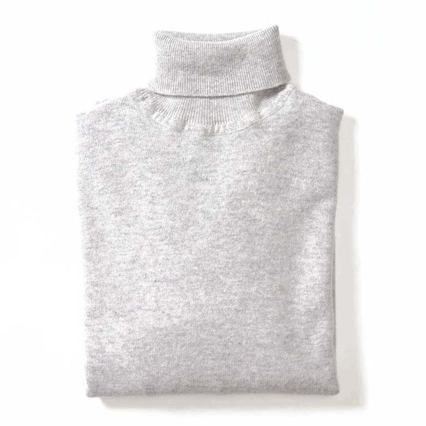 Lambswool roll neck - Pearl grey 5