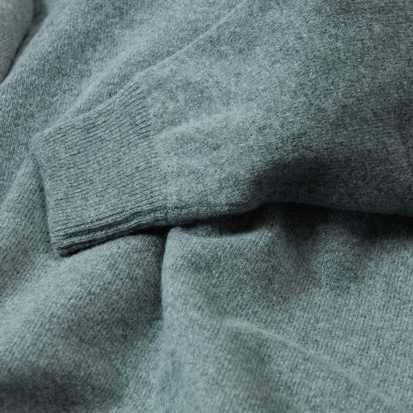 Lana d'agnello antivento zip a un quarto - Grey Mix - fodera nera