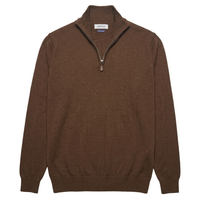 Merino quarter zip - Tobacco