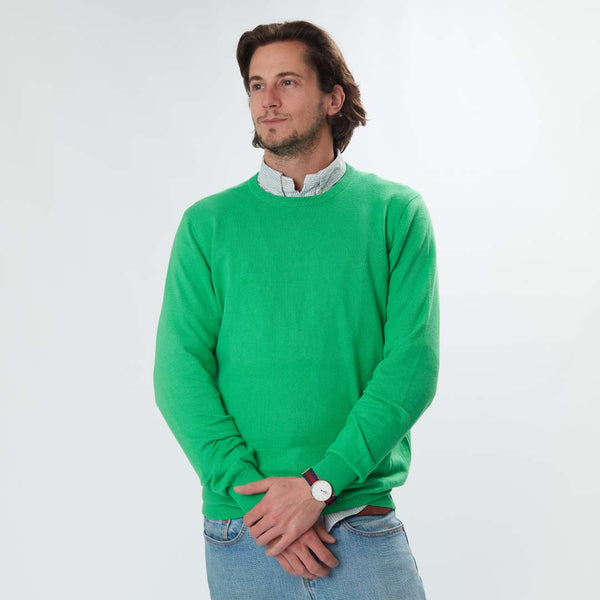 Cotton crew neck - Apple green