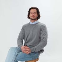 Cotton crew neck - Grey Mix