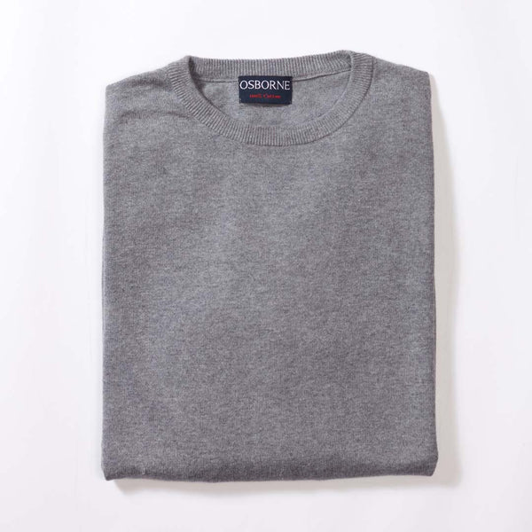 Cotton crew neck - Grey Mix