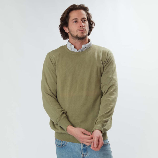 Cotton crew neck - Khaki