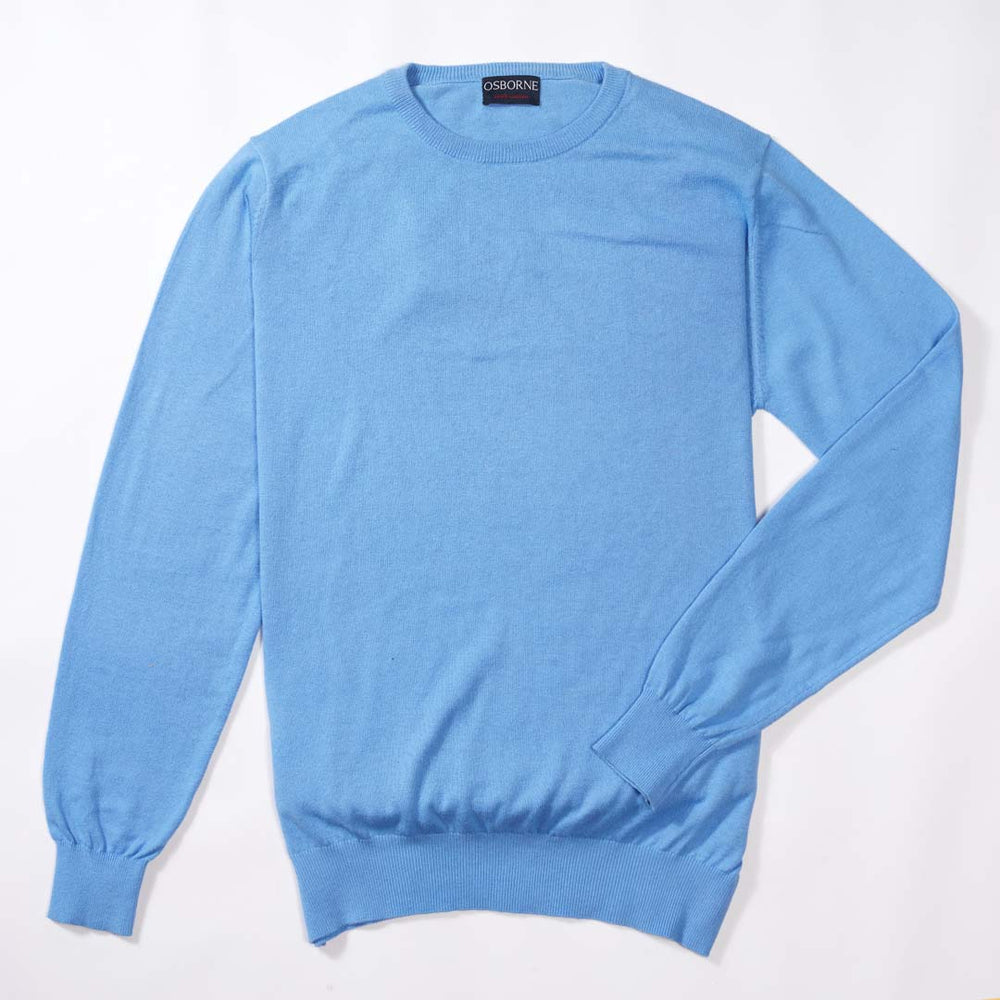 Cotton crew neck - Light blue