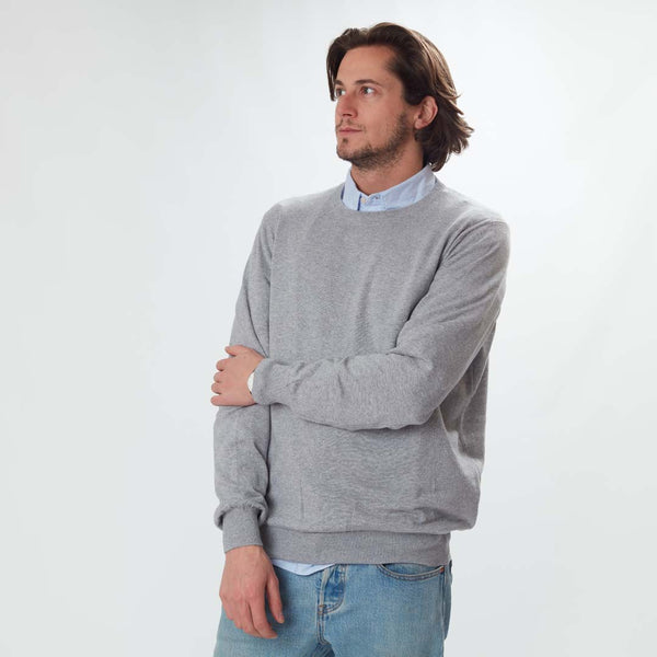 Cotton crew neck - Light Grey