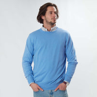 Cotton crew neck - Light blue