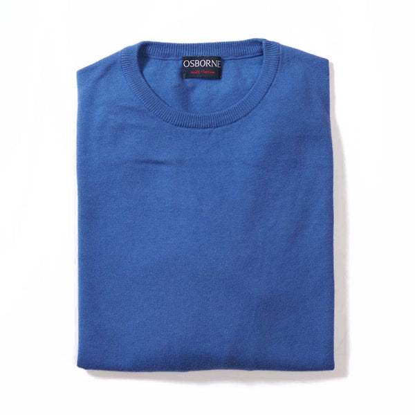 Baumwolle Rundhalsausschnitt - Mid blue