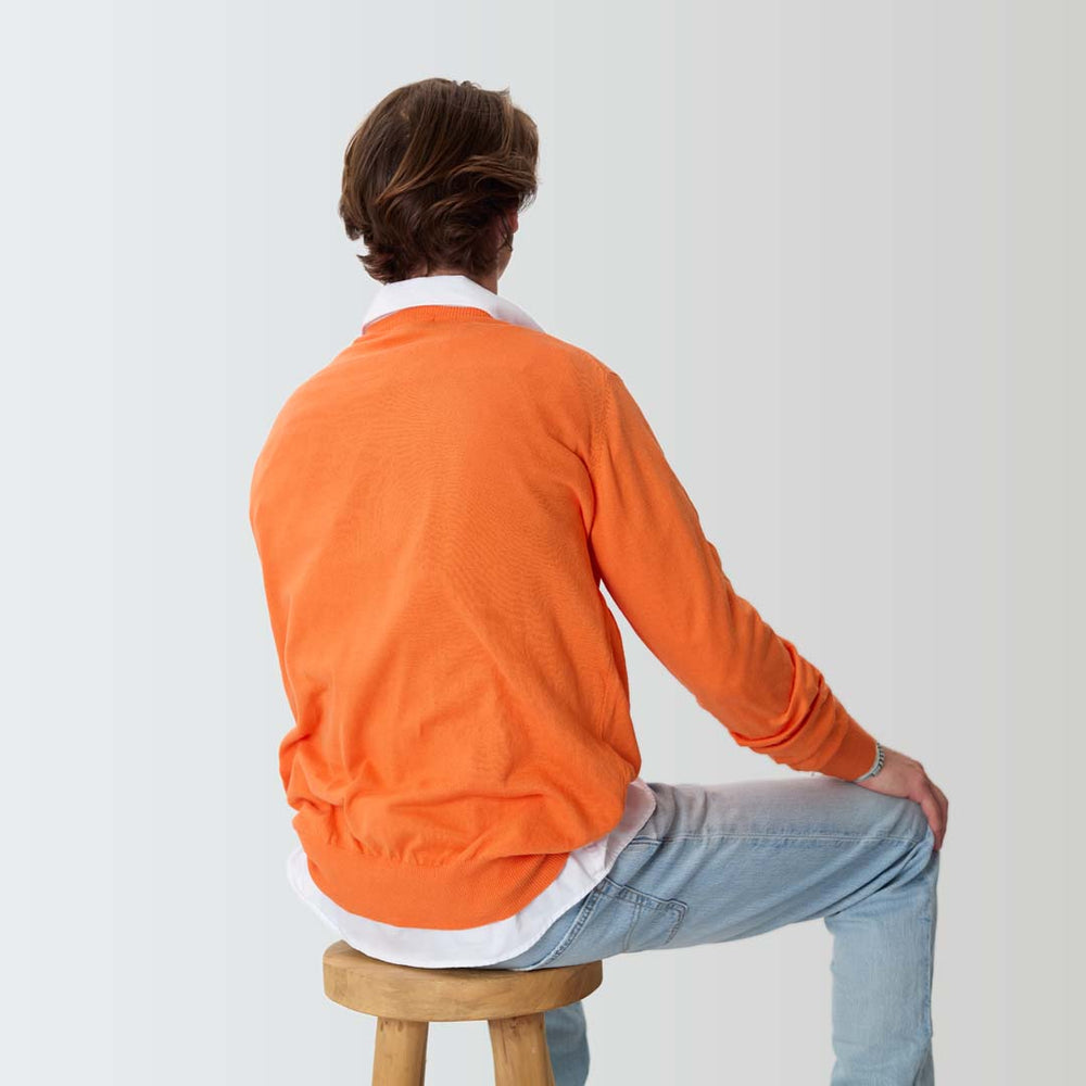 Baumwolle Rundhalsausschnitt - Orange