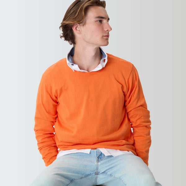 Baumwolle Rundhalsausschnitt - Orange