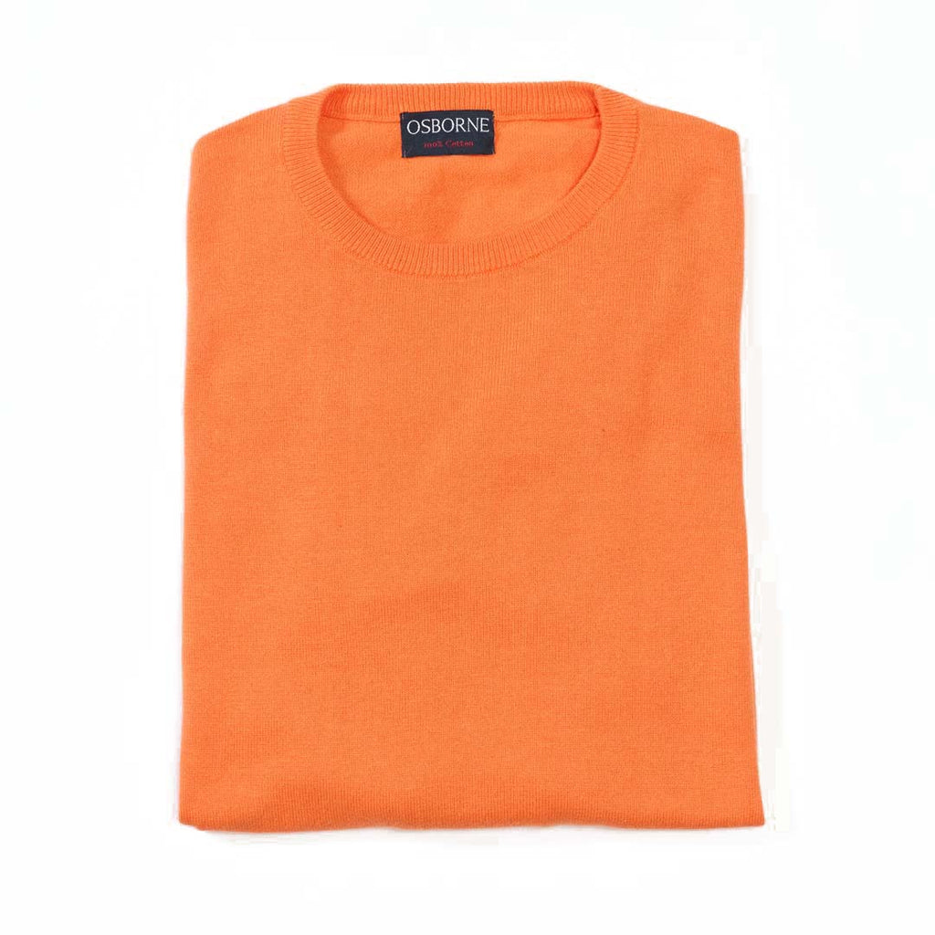 Cotton crew neck - Orange – Osborne Knitwear