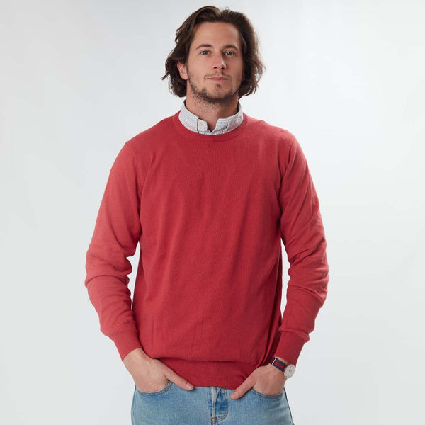 Cotton crew neck - Rouge