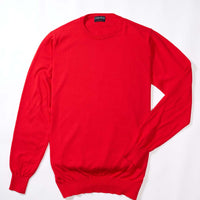 Cotton crew neck - Tartan Scarlet