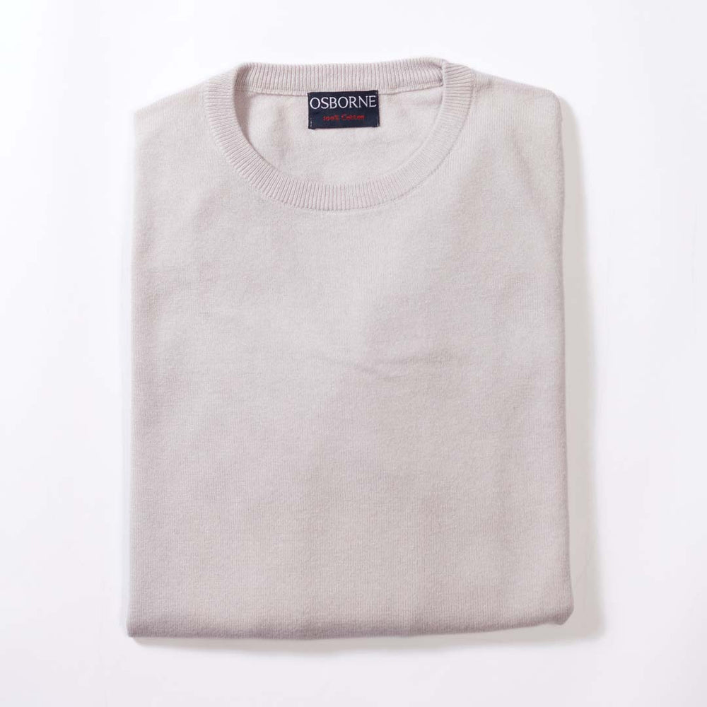 Cotton crew neck - Light grey old