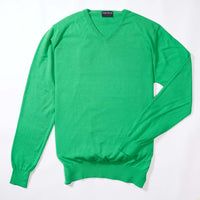 Cotton V-neck - Apple green