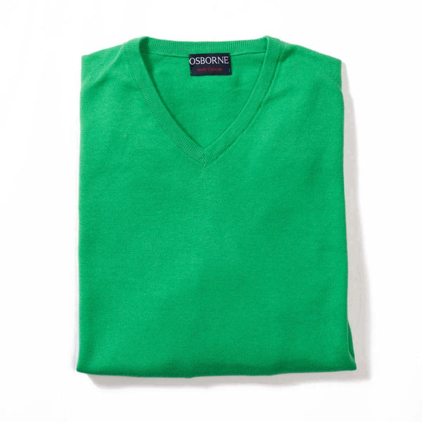 Cotton V-neck - Apple green