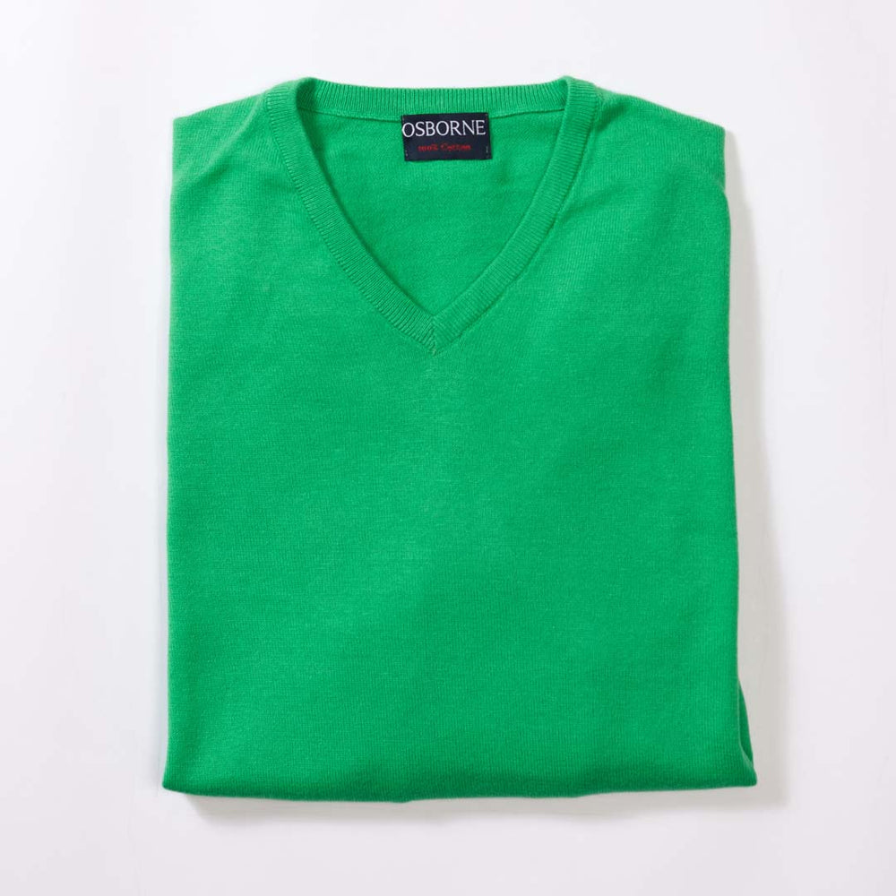 Cotone collo a V - Apple green