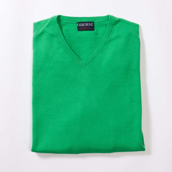 Cotton V-neck - Apple green