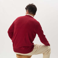 Cotton V-neck - Bordeaux