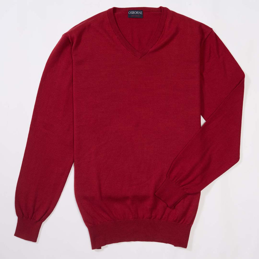 Cotton V-neck - Bordeaux