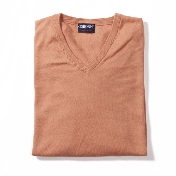 Cotton V-neck - Camel