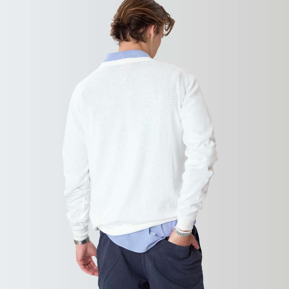 Cotton V-neck - Ecru